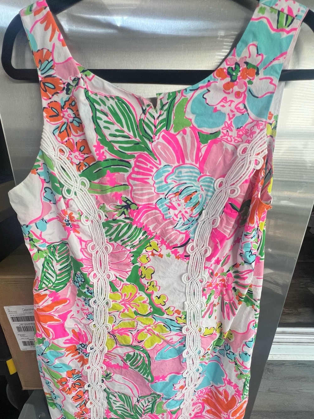 Lilly Pulitzer Floral Lace-Trim Sleeveless Tank Top - Pink Multi